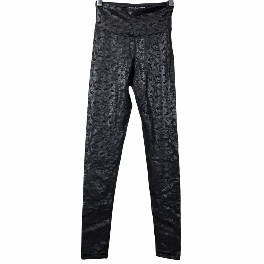 HPE x Rise Nation High Waisted Liquid Shine Leopard Print Leggings Black